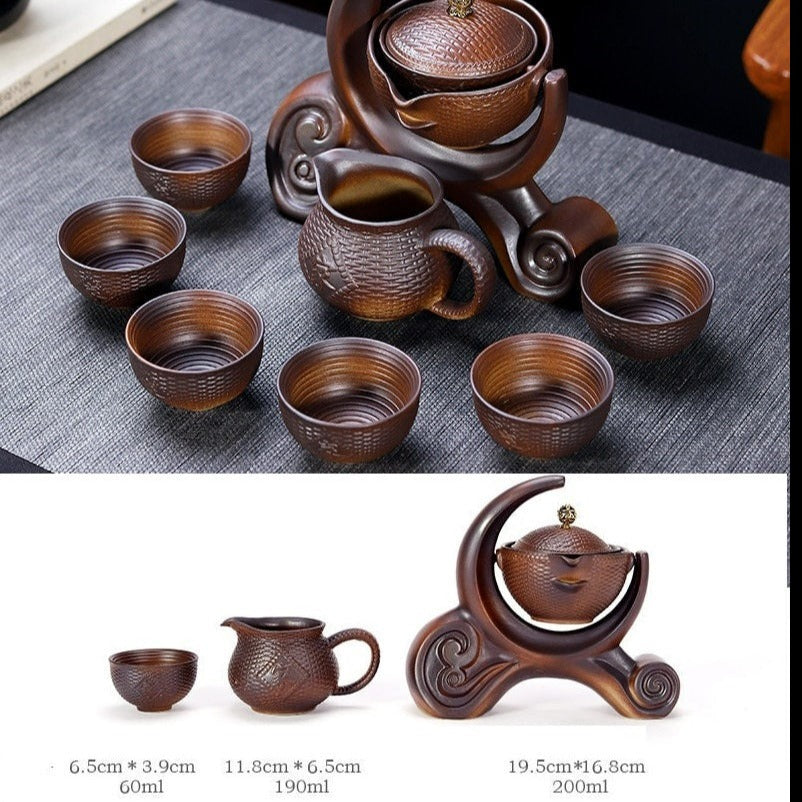 Set di tè rotativo in ceramica