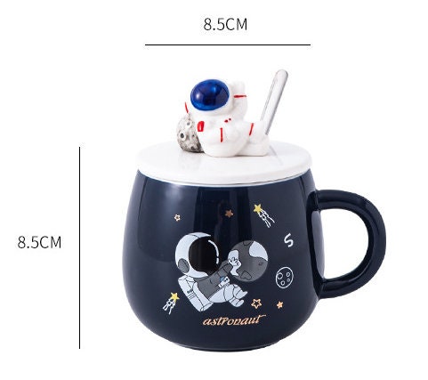 ACACUSS Handmade Astronaut Large MUG  for men with Lid For Coffee and Tea 450 Ml - ACACUSS
