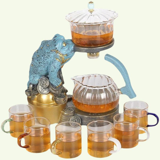 Zestaw Frog Teapot Unikalny szklany czajniczka chiński styl magnetyczny herbata czajniczka