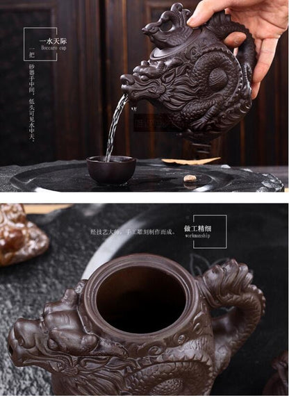 Dragon Tea Pot Yixing Set da tè a teiera argillosa viola cinese