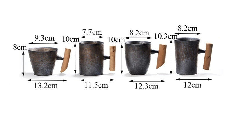 Керамическая винтажная чайная кружка ручной работы
