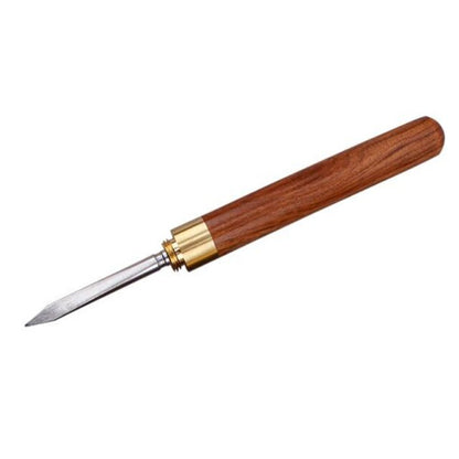 Picada de agulha de faca de chá de sândalo com alça de madeira