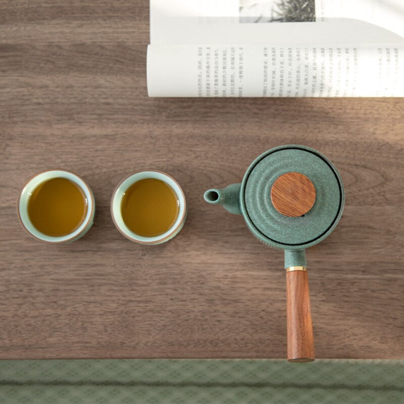 Kyusu Teapot v zelené keramice 150 ml