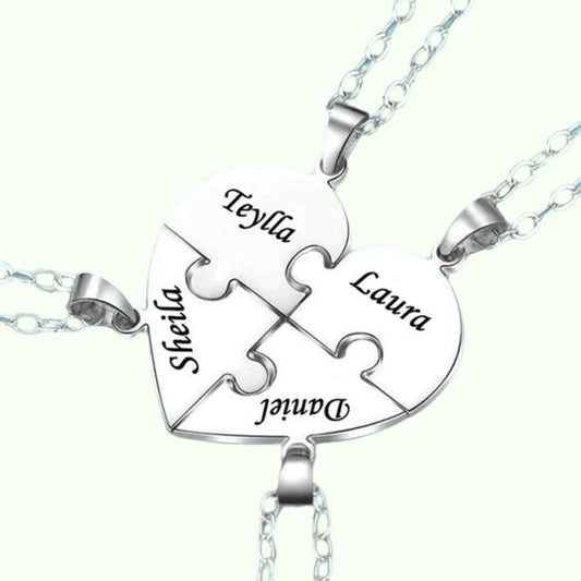 Personalized Heart Shape Splicing Puzzle Necklace