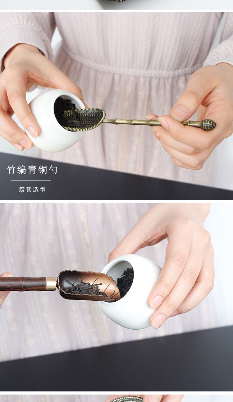 Gongfu čisté čajové lžičky mědi