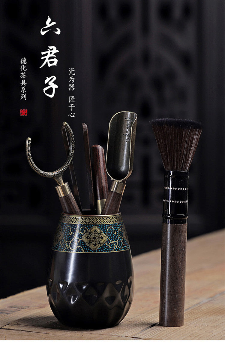 Kinesiska kung fu te -tillbehör sätter retro keramik