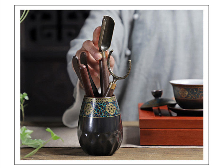 Китайские аксессуары из китайского чая кунг -фу, установленные ретро -керамики