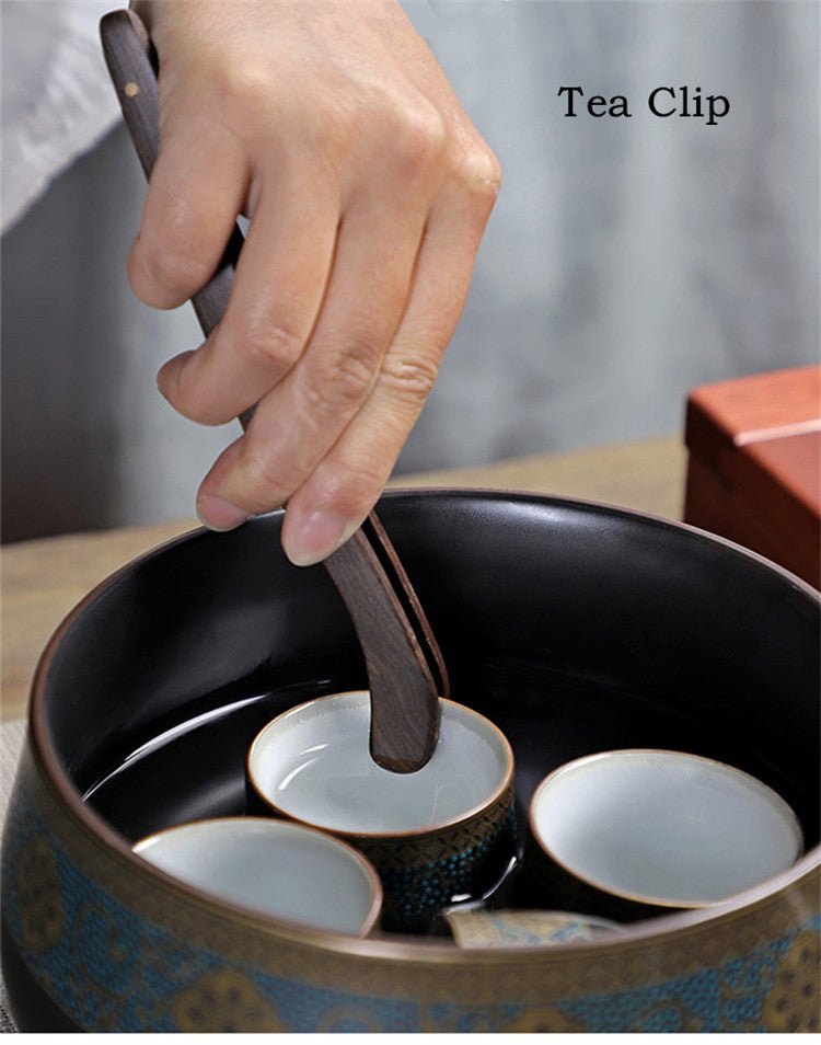 طقم إكسسوارات شاي الكونغ فو الصيني من السيراميك القديم