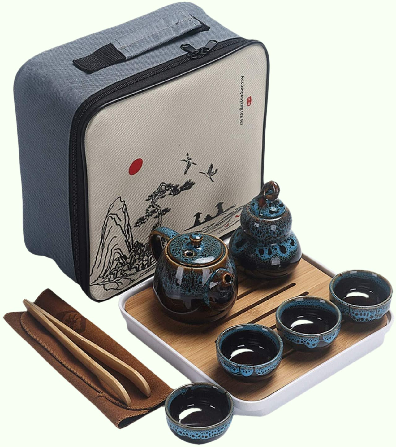 Service à thé Kungfu de voyage portable avec théière - ACACUSS