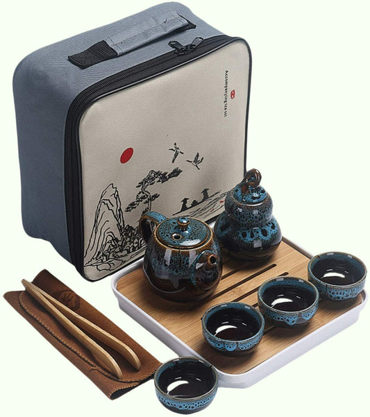 Čajový servis kungfu s přenosným cestováním s čajovou končicí